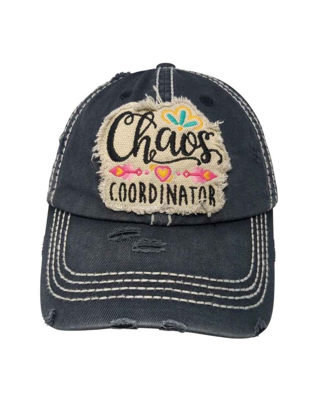 Kids Navy 'Chaos Coordinator' Embroidered Baseball Cap